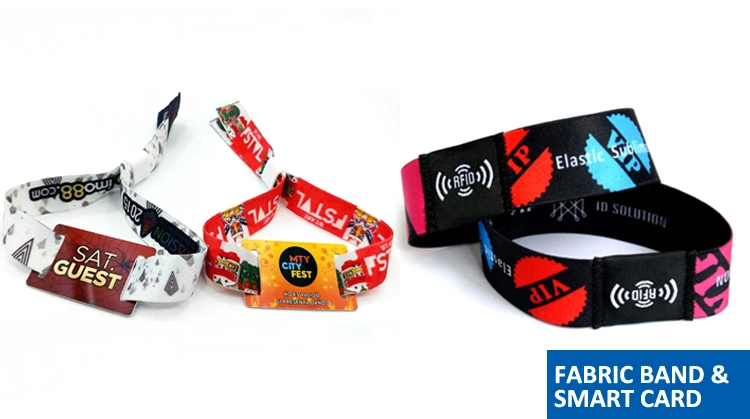 Event Music Festival 13.56MHz Passive Woven Fabric RFID NFC Wristband Bracelet