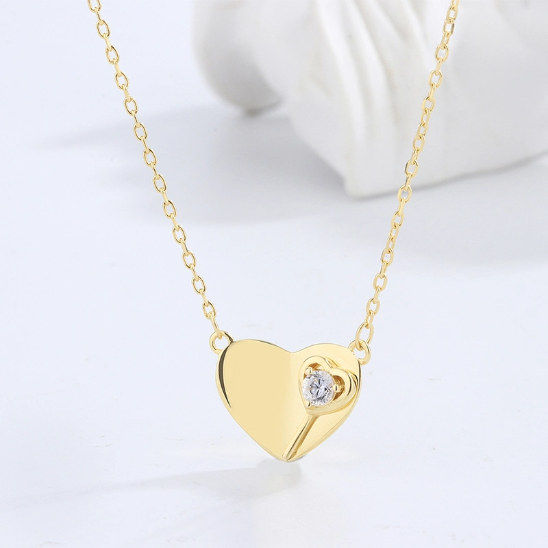 Popular 925 Sterling Silver Heart Cupid Pendant Women Jewelry Necklace