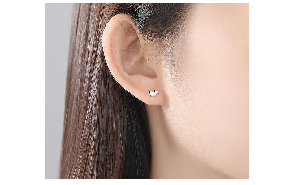 Asymmetrical Tiny Dainty Women 14K Thick Gold Filled 925 Real Silver Earring Ear Stud