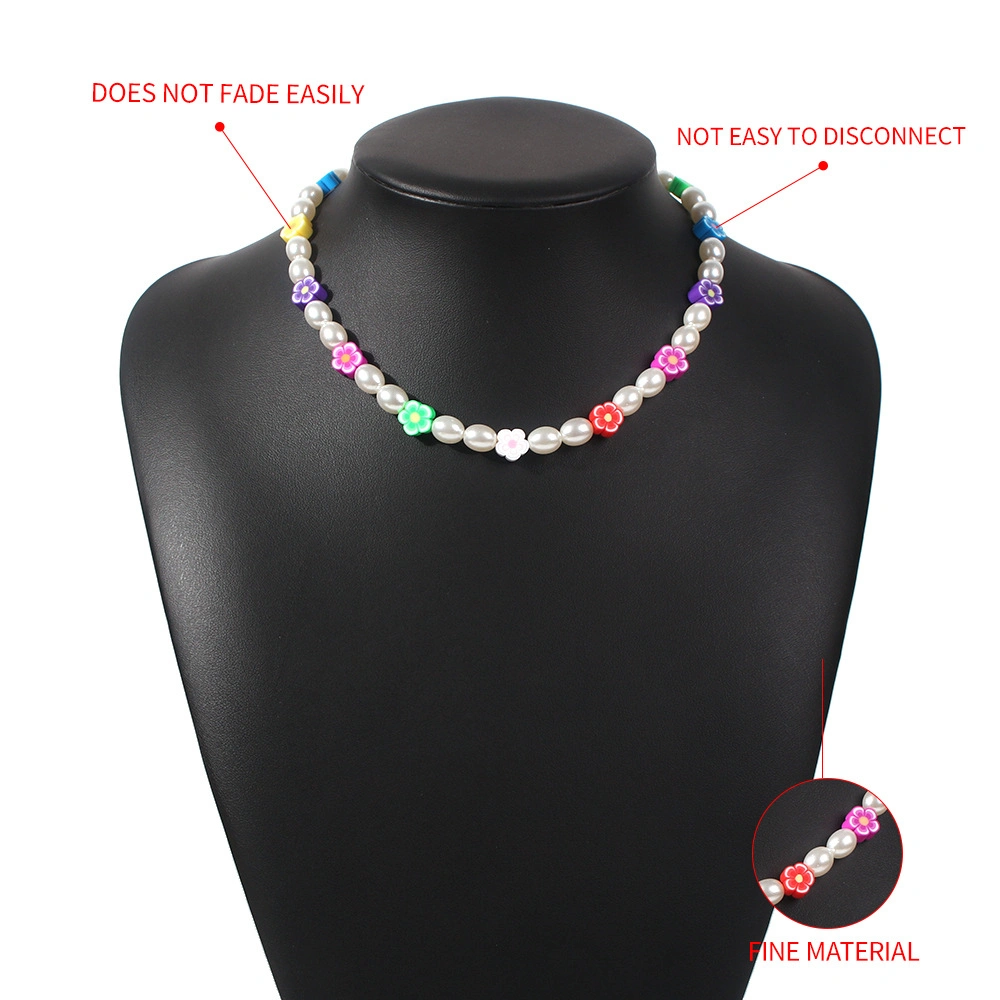 Lady′s Bohemia Style Necklace Fashion Imitation Pear Necklace Colour Choker Vogue Simple Alloy Necklace