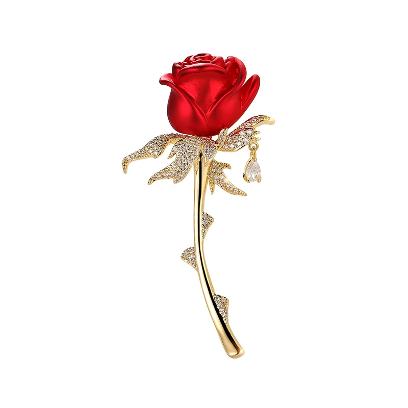 Nice Design Tulip Rose Brooch for Women Elegant Corsage Fashion Brooch Pin