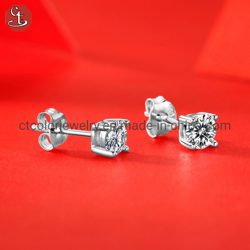 Wholesale fashion new jewel simple style moissanite GRA certification ear stud for girls and women