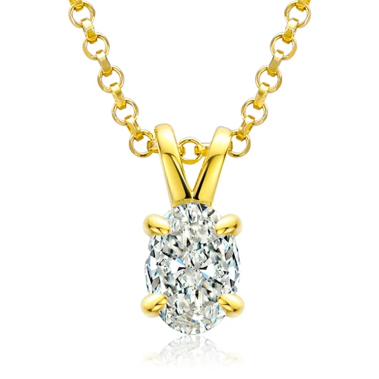 Nouvelle Arrivée Plaqué Or Argent Sterling 925 1CT Poire Coupe Vvs Moissanite Diamant Solitaire Pendentif Collier