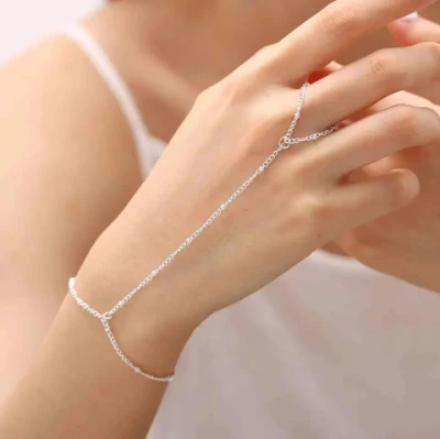 Commerce de gros de concepteur personnalisé élégant simple bracelet en argent 925 pour femmes