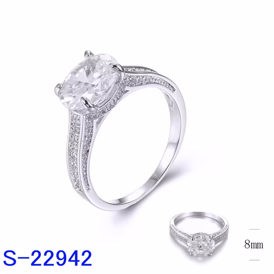 Accessoires de mode bijoux fantaisie personnalisé 925 argent Sterling CZ fiançailles bagues de promesse de mariage pour les femmes