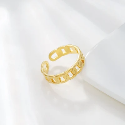 Anneaux transfrontaliers du commerce extérieur européen et N Anneaux féminins en acier inoxydable Bague de couple Anneau de chaîne simple