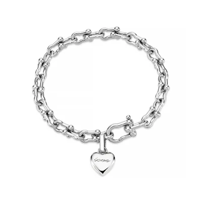 Bracelet en cristal en gros bijoux de mode vente chaude pendentif guitare Ot boucle Bracelet en acier inoxydable pour femme